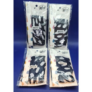 Pk of 4 - Wet Brush Head Scarf - Black & White Headwrap w/ IntelliFabric